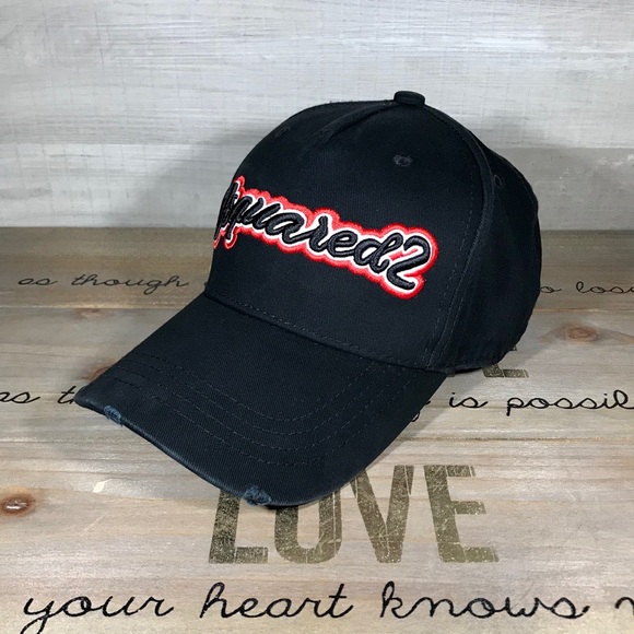 Dsquared 2 Black/Dark Navy Embroidered Hat Cap - Picture 2 of 4